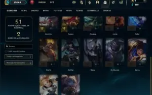 Platina 3 com 22 Champs e 4 Skins + 28 Espolios