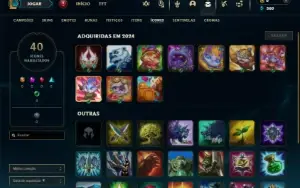 Platina 3 com 22 Champs e 4 Skins + 28 Espolios
