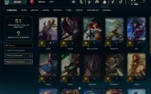 Platina 3 com 22 Champs e 4 Skins + 28 Espolios
