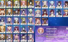 ar56 - genshin impact - 10 personagens 5* - 5 armas 5*