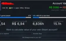 Conta Steam Level 84, 6 anos, 497 Jogos