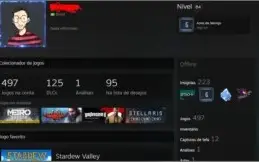 Conta Steam Level 84, 6 anos, 497 Jogos