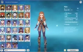 CONTA GENSHIN IMPACT AR 56 10 PERSONAGENS 5* QUASE TODOS T4