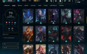 Unranked com 120 Champs e 70 Skins ( MONO JG )
