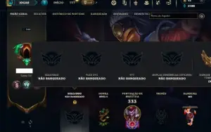Unranked com 120 Champs e 70 Skins ( MONO JG )