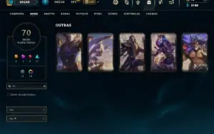 Unranked com 120 Champs e 70 Skins ( MONO JG )