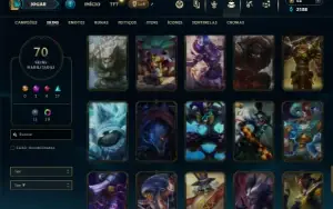 Unranked com 120 Champs e 70 Skins ( MONO JG )