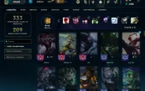 Unranked com 120 Champs e 70 Skins ( MONO JG )