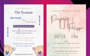 Convite para Chá Revelação Digital Envio em 24 Horas