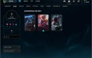 Conta prata 1 com 3 skins e 26 champs