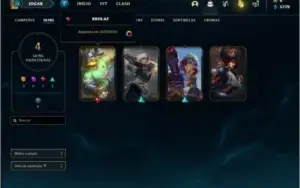 Conta ouro 4 com 4 skins e 22 champs