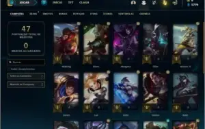 Conta ouro 4 com 4 skins e 22 champs