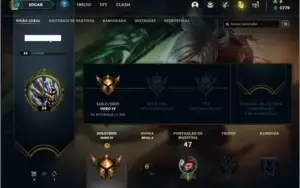 Conta ouro 4 com 4 skins e 22 champs