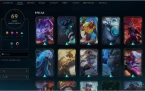 Conta com 69 skins e todos campeoes