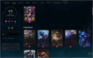 Conta com 69 skins e todos campeoes