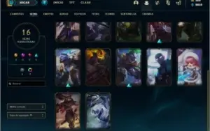 Conta DIAMANTE 1 com 360 RP, 16 skins e 36 champs