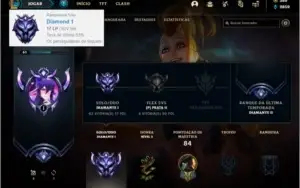 Conta DIAMANTE 1 com 360 RP, 16 skins e 36 champs