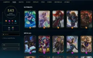 conta lol 543 skins