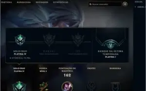 Conta lol - Platina - Com 1600 RP