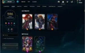 Conta com 286 skins - Season 3 - 100k essencia