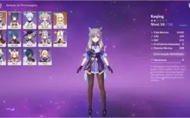 Conta Genshin Impact com Keqing, Barbara (c1), Diona (c1) e+