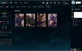 Conta com +350 skin, 4 skins prestigio e 5 Vitoriosas