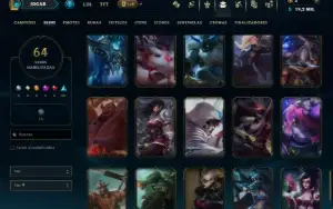 Bronze 1 com 130 Champs e 64 Skins