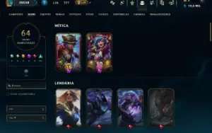 Bronze 1 com 130 Champs e 64 Skins