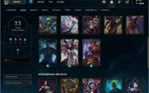 Conta prata 2 com 23 skins e 49 champs