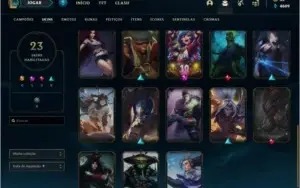 Conta prata 2 com 23 skins e 49 champs