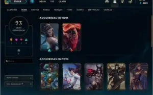 Conta prata 2 com 23 skins e 49 champs