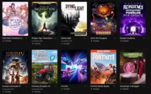 Conta EPIC com muitos jogos e Fortnite skins
