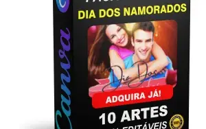 Pack Canva Dia dos Namorados Vol 2 - 10 Artes Editáveis