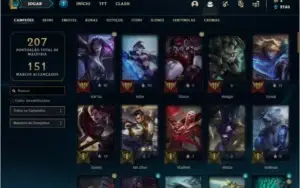 Conta bronze 2 com mais de 400 jogos, 61 skins e 82 champs