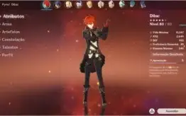 Conta Genshin Impact AR42 Diluc Qiqi LVL80