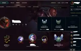 CONTA LOL DIAMANTE 5 FLEX 60 CHAMPS/ ESPÓLIOS + ESSÊNCIA