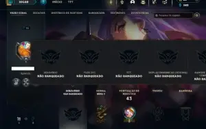 Unranked com 25 Champs e 15 Skins + 2 Fragmentos