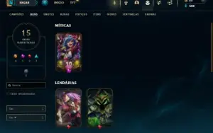 Unranked com 25 Champs e 15 Skins + 2 Fragmentos