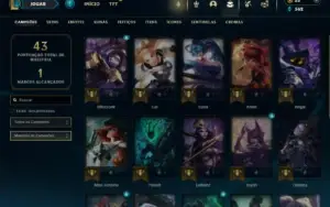 Unranked com 25 Champs e 15 Skins + 2 Fragmentos