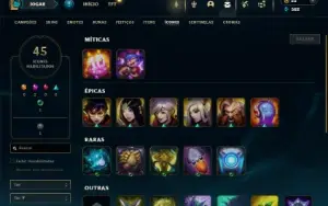 Unranked com 25 Champs e 15 Skins + 2 Fragmentos