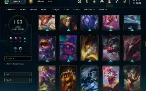 Conta bronze 2 com TODOS os champs  e 153 Skins + 3 Ultimate