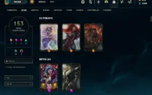 Conta bronze 2 com TODOS os champs  e 153 Skins + 3 Ultimate