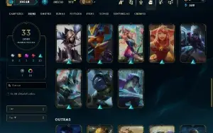 Diamante 3 com 60 Champs e 33 Skins