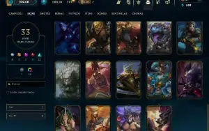 Diamante 3 com 60 Champs e 33 Skins