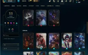 Diamante 3 com 60 Champs e 33 Skins