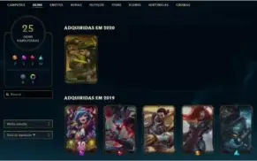 Conta lol Skins top