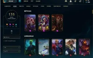 Conta Ferro 1 com 143 Champs e 135 Skins + 3 Miticas