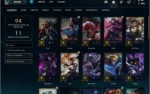 Conta platina 3 barata com 39 champs e 11 skins