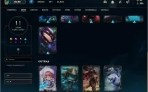 Conta platina 3 barata com 39 champs e 11 skins