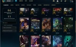 Conta platina 3 barata com 39 champs e 11 skins